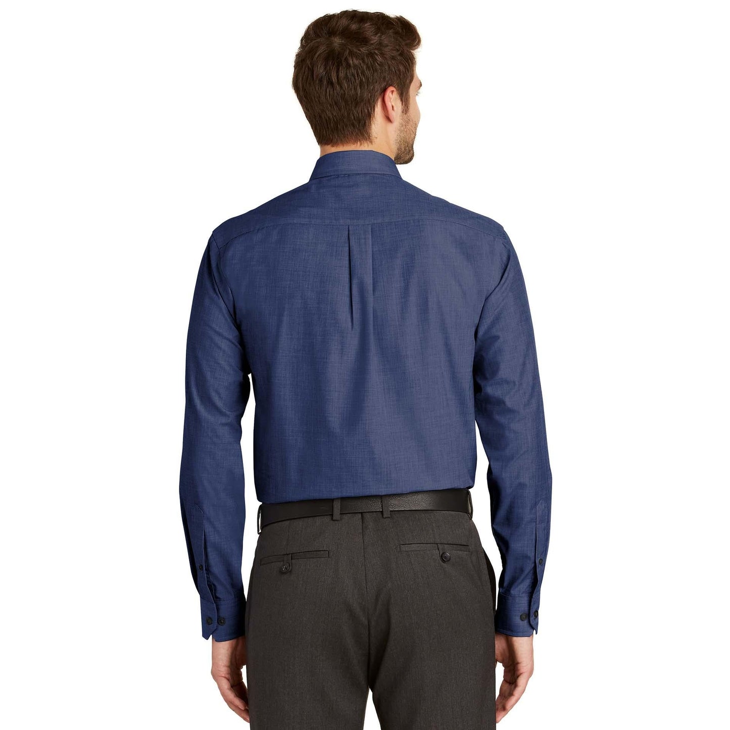 Chambray Blue Button Up Shirt - Port Authority - Easy Care