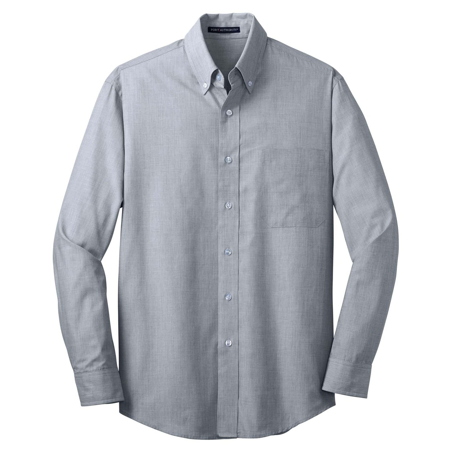 Chambray Blue Button Up Shirt - Port Authority - Easy Care