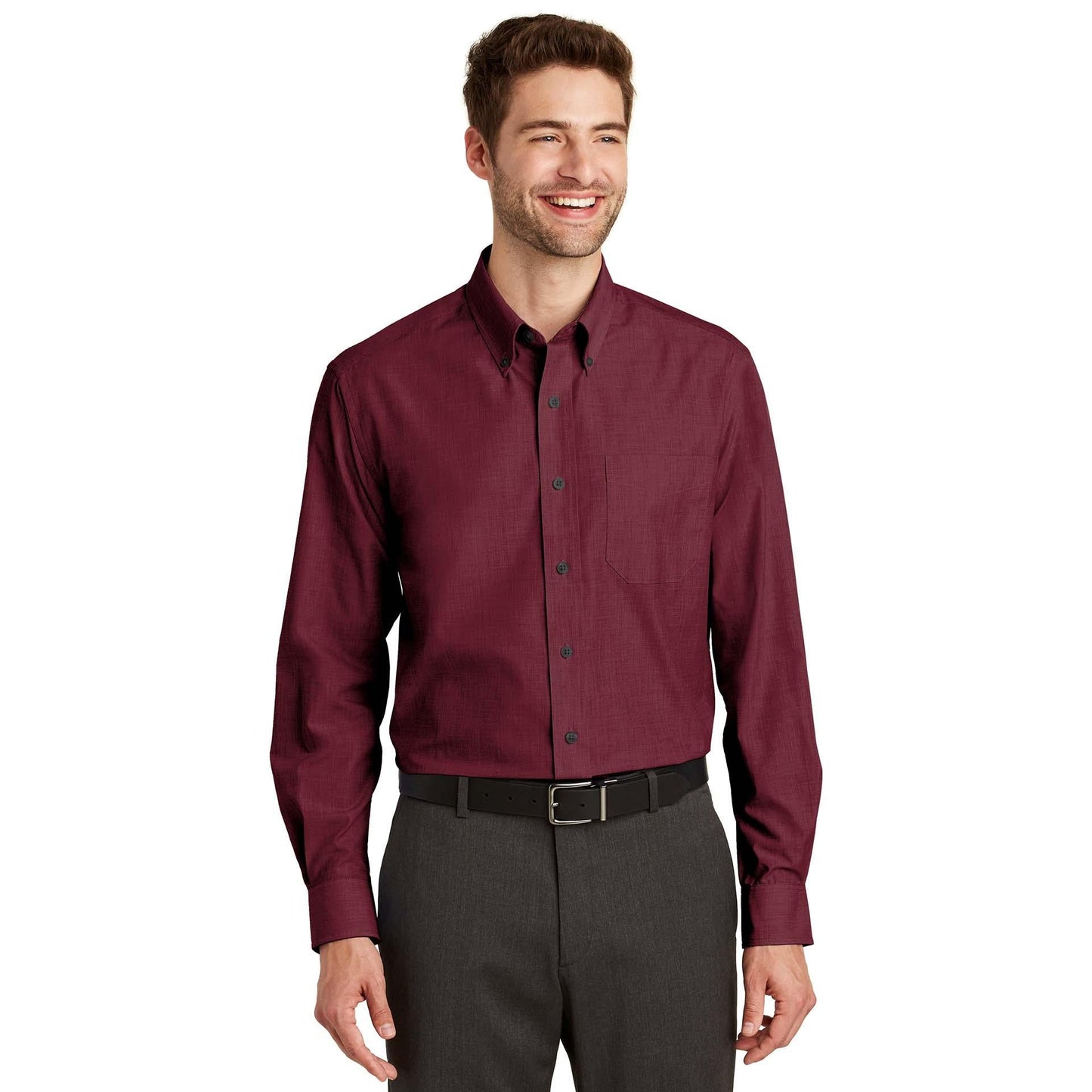 Chambray Blue Button Up Shirt - Port Authority - Easy Care