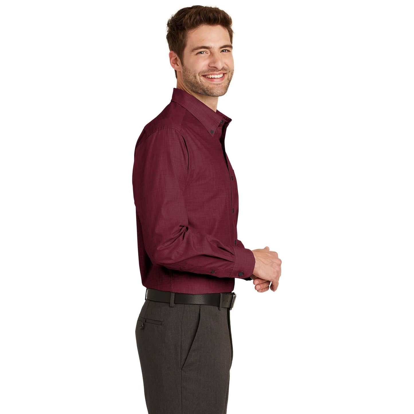 Chambray Blue Button Up Shirt - Port Authority - Easy Care