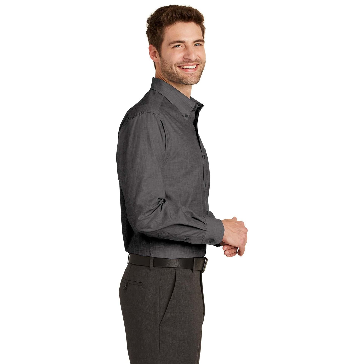 Chambray Blue Button Up Shirt - Port Authority - Easy Care