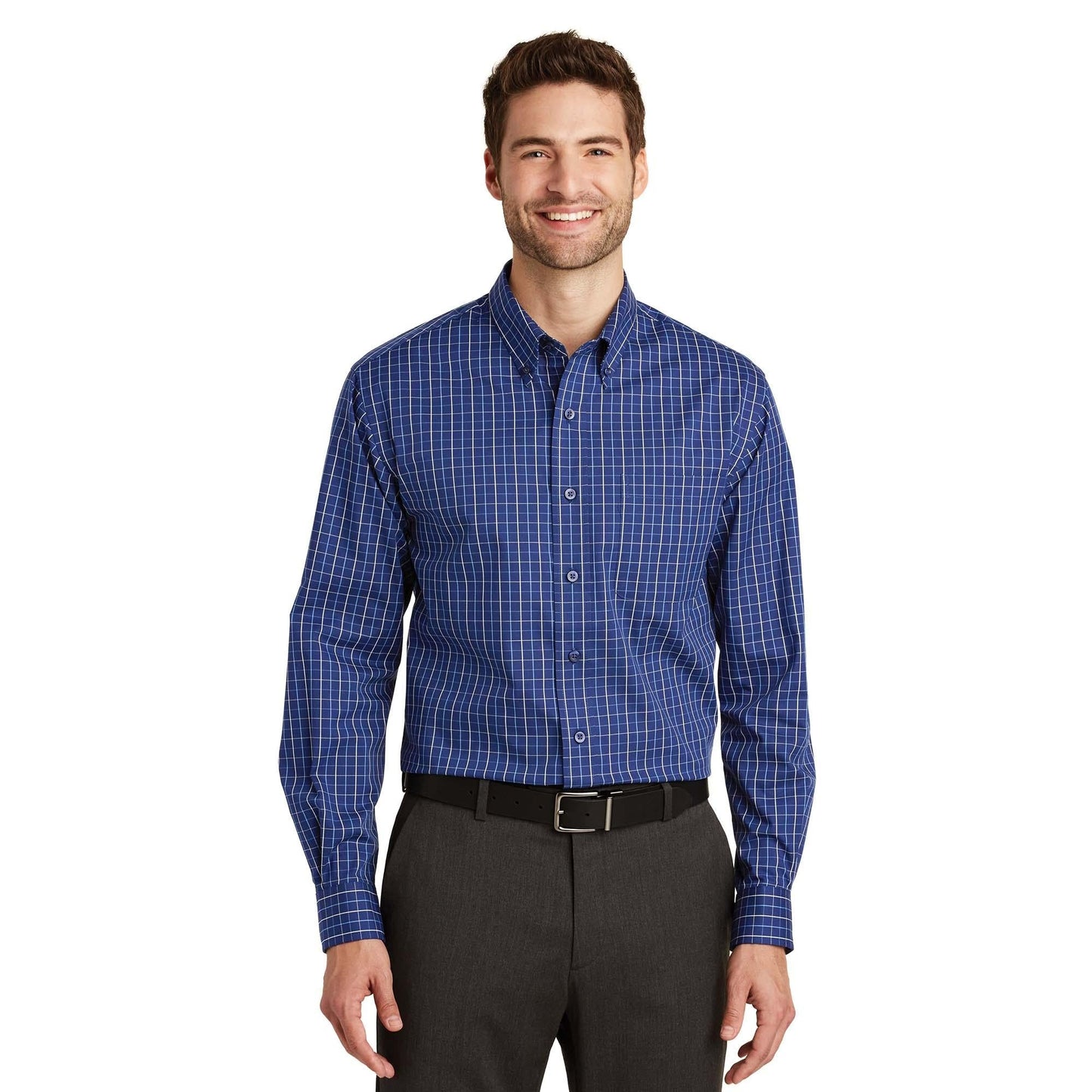Blue/Navy Button Up Shirts - Port Authority - Easy Care