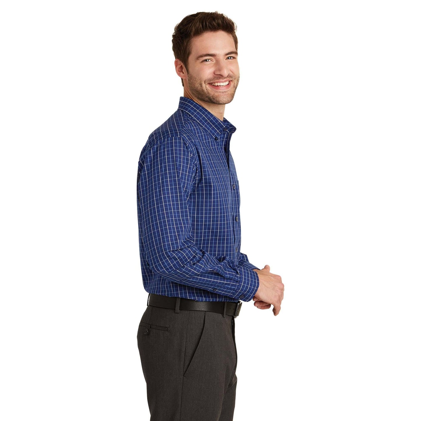 Blue/Navy Button Up Shirts - Port Authority - Easy Care