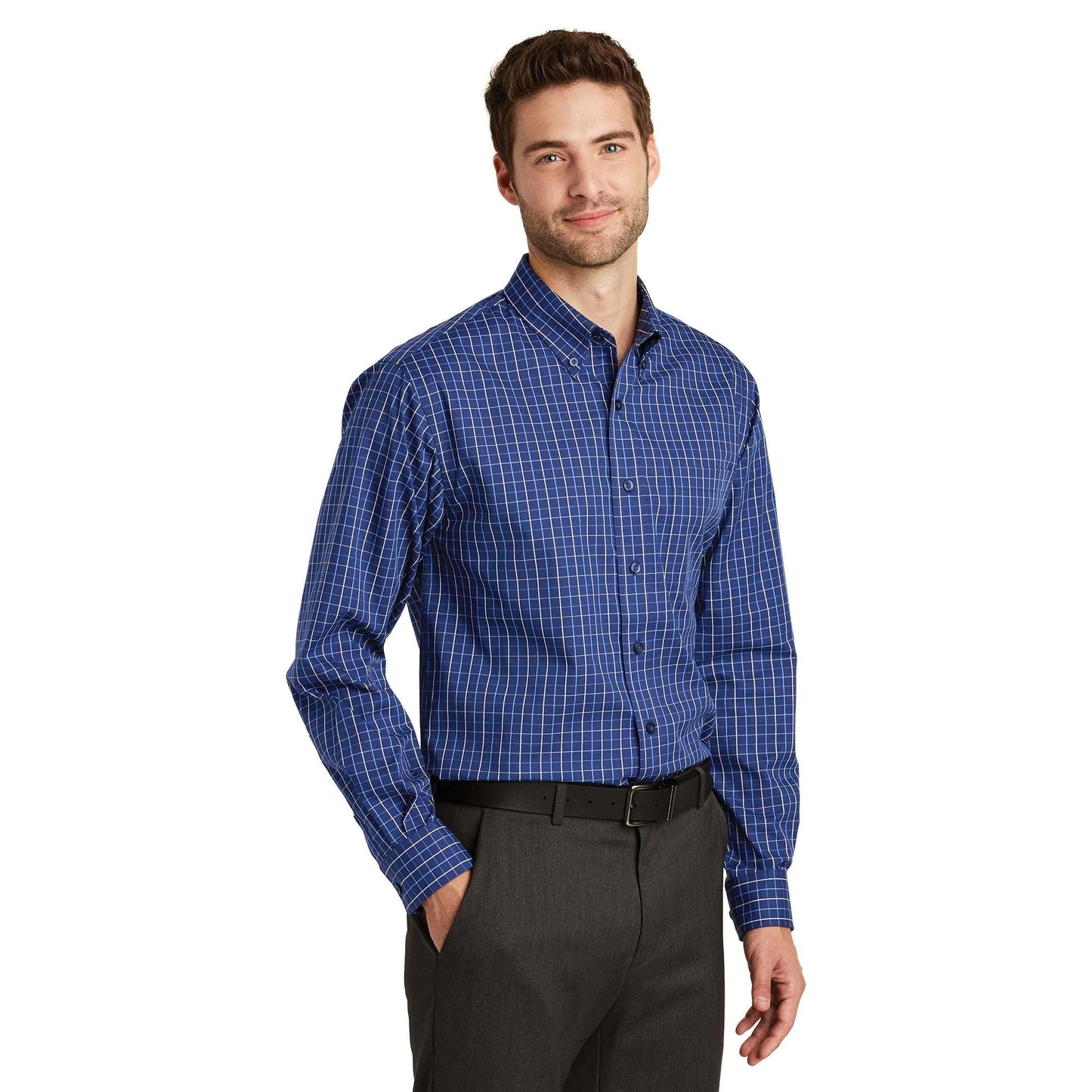 Blue/Navy Button Up Shirts - Port Authority - Easy Care