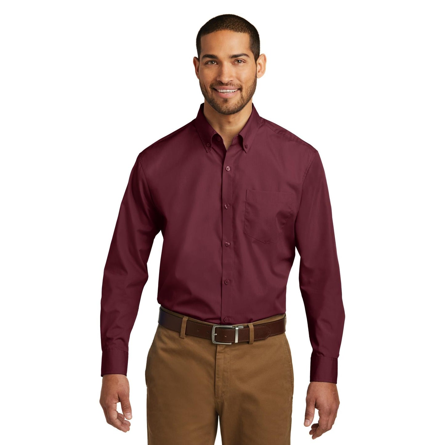 Deep Black Button Up Shirts - Port Authority - Lightweight