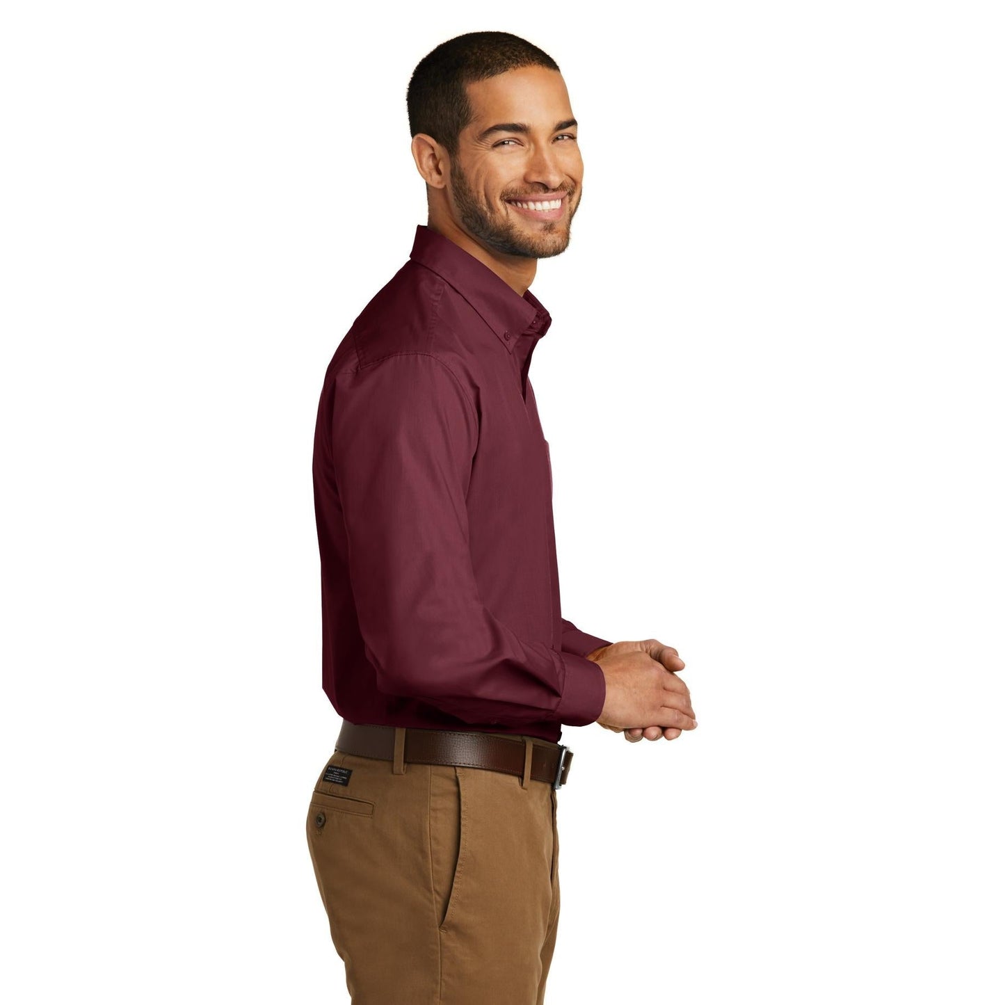 Deep Black Button Up Shirts - Port Authority - Lightweight