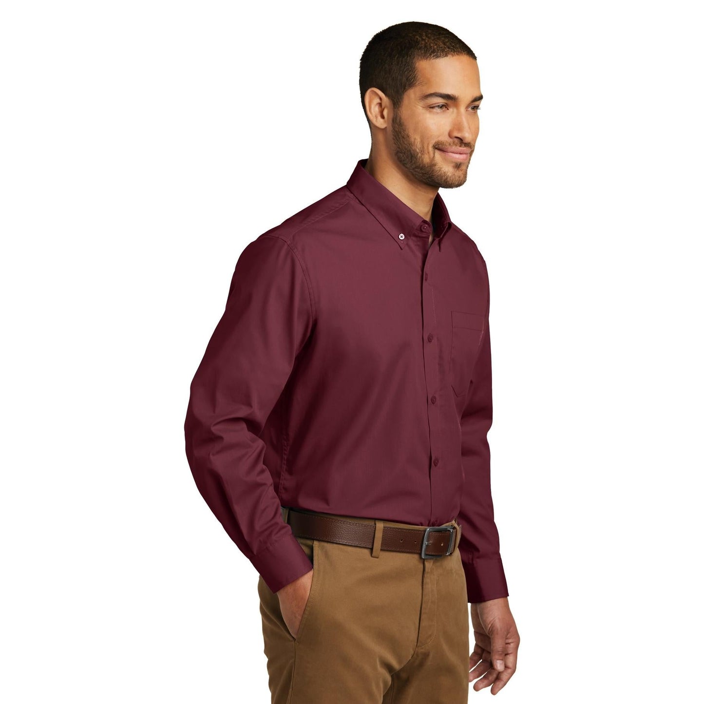 Deep Black Button Up Shirts - Port Authority - Lightweight