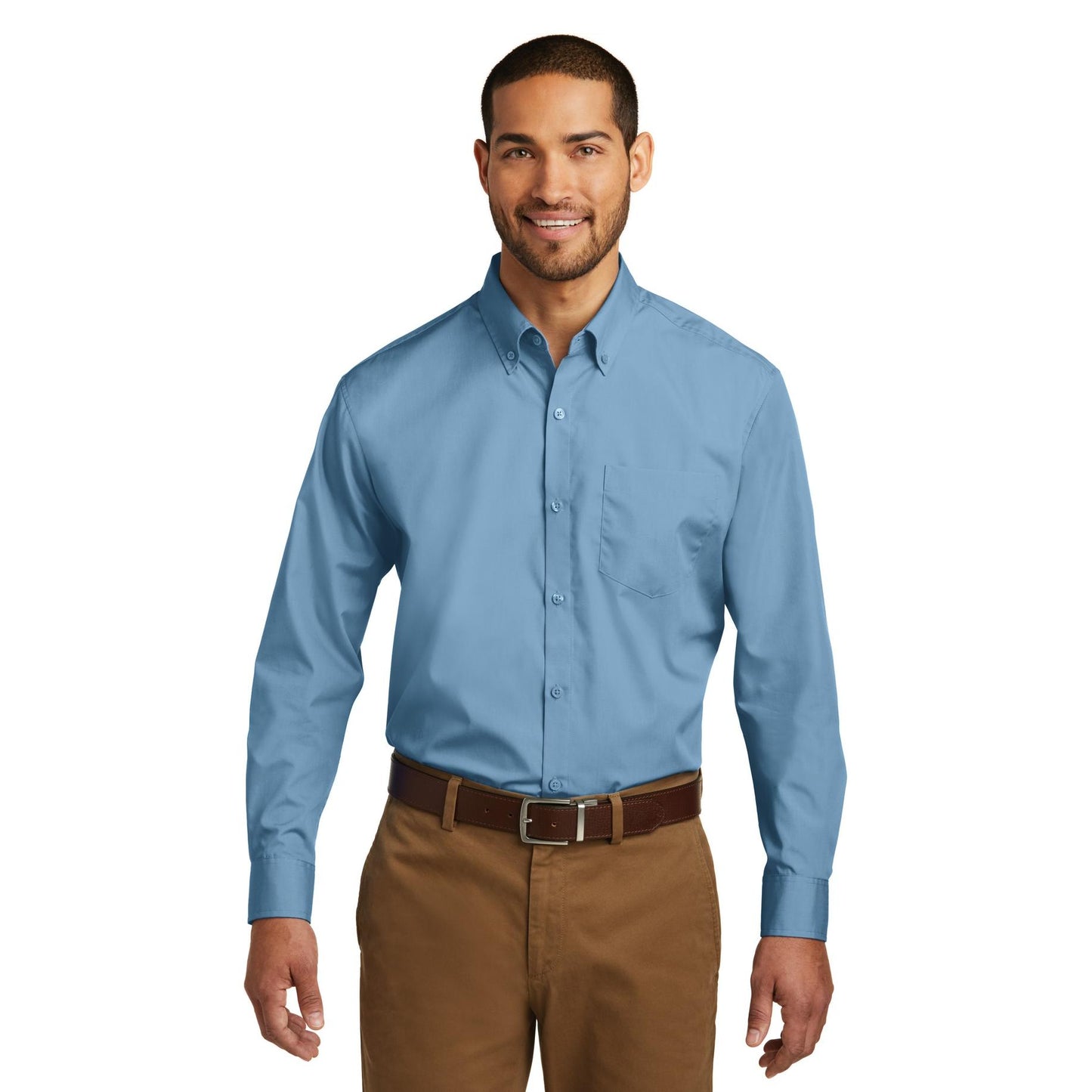 Deep Black Button Up Shirts - Port Authority - Lightweight