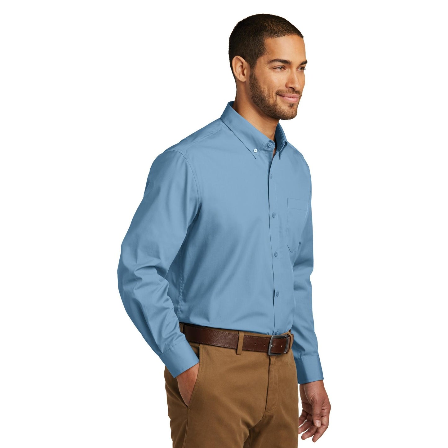 Deep Black Button Up Shirts - Port Authority - Lightweight