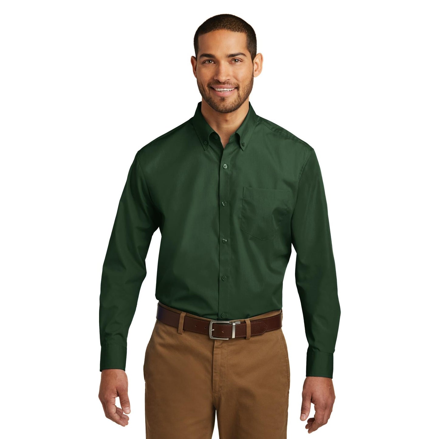 Deep Black Button Up Shirts - Port Authority - Lightweight