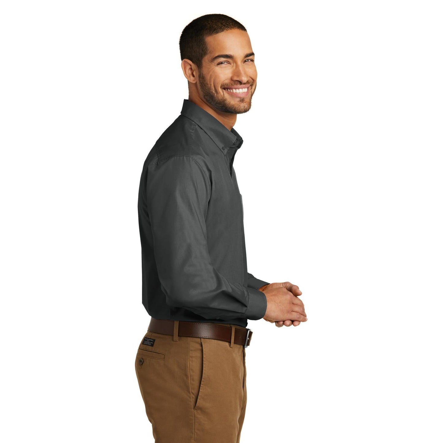 Deep Black Button Up Shirts - Port Authority - Lightweight