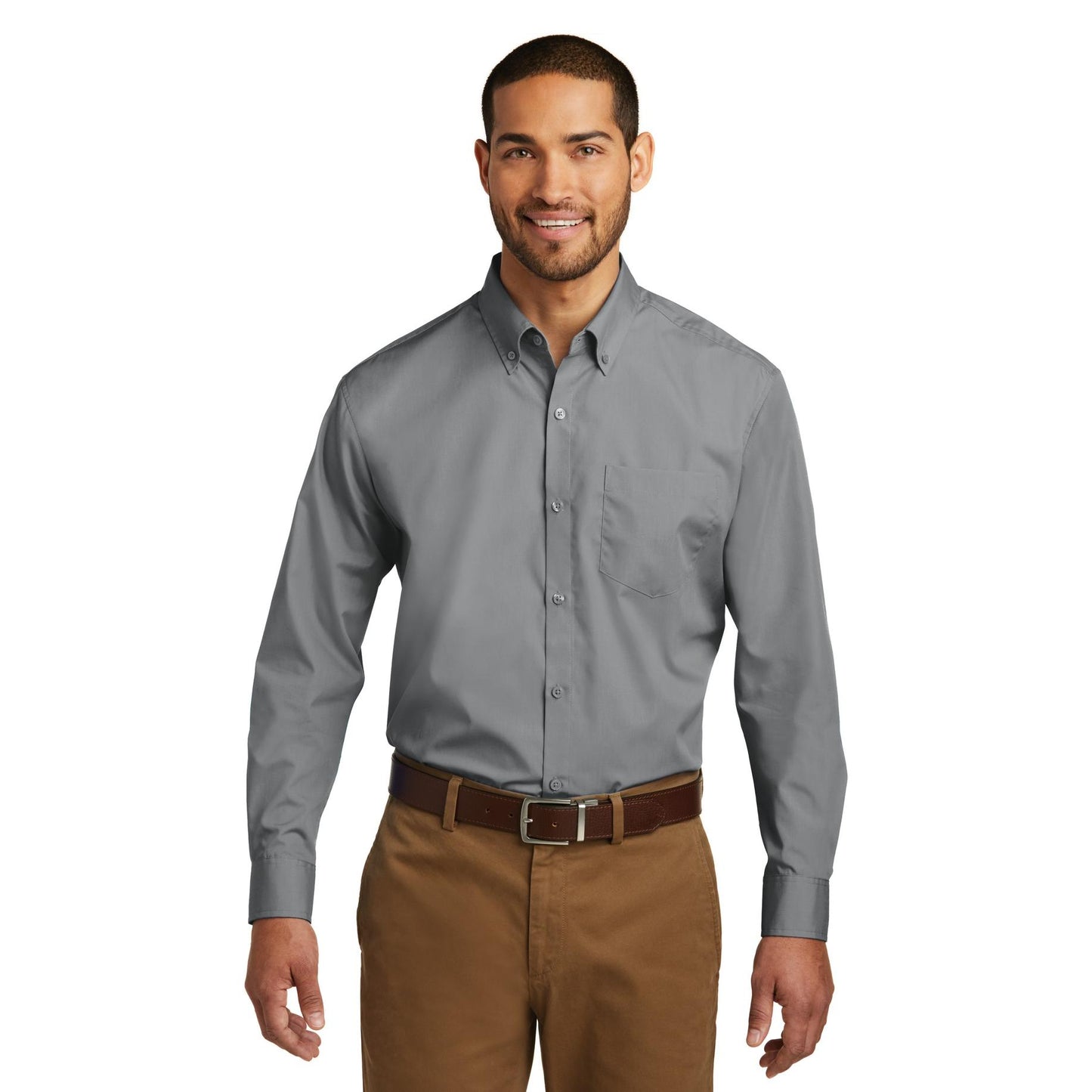 Deep Black Button Up Shirts - Port Authority - Lightweight