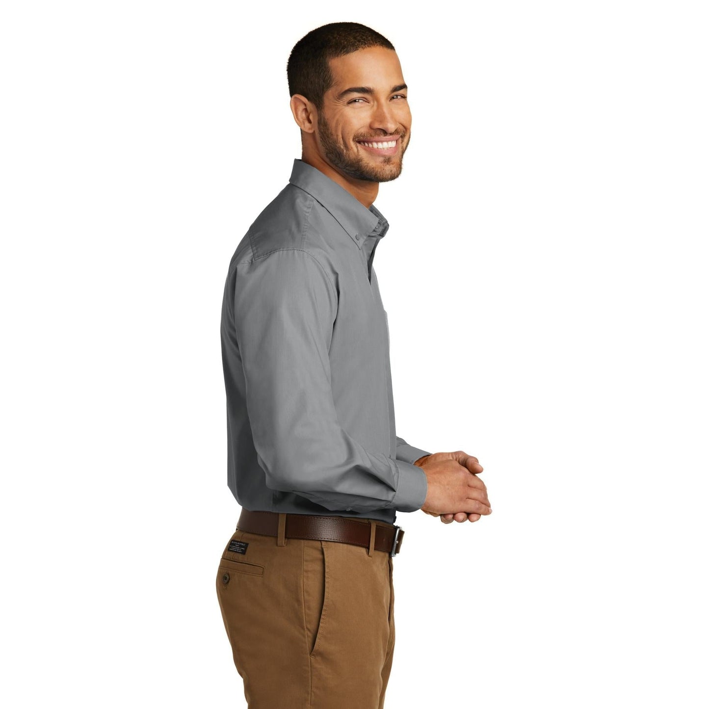 Deep Black Button Up Shirts - Port Authority - Lightweight