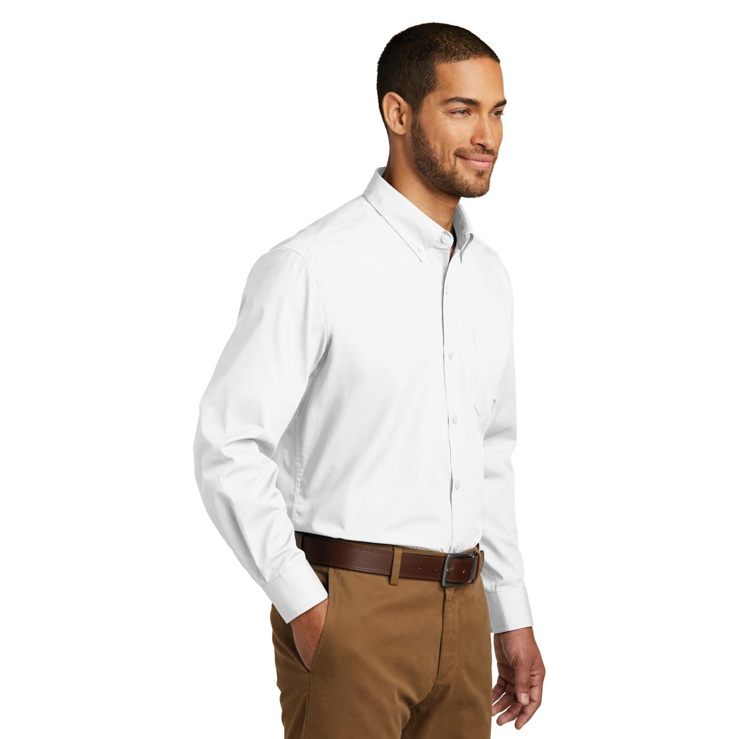 Deep Black Button Up Shirts - Port Authority - Lightweight