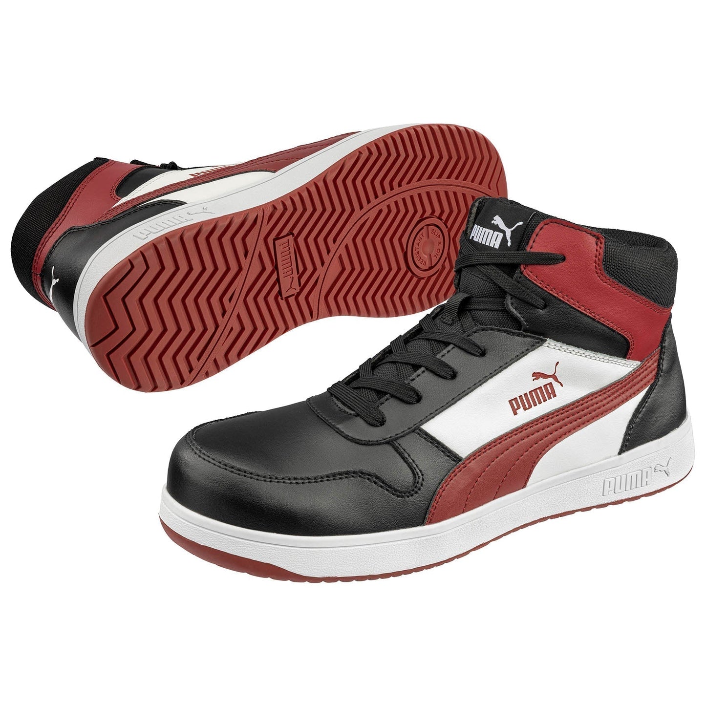 Black/White/Red Work Shoes - PUMA Safety - Composite Toe