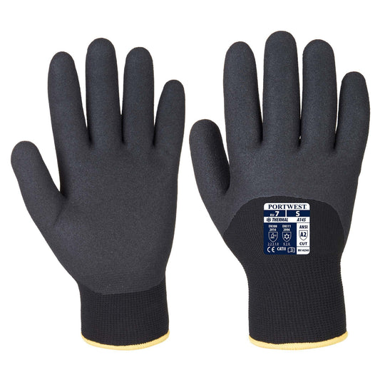 Black String Knit Gloves - Portwest - Thermal Protection