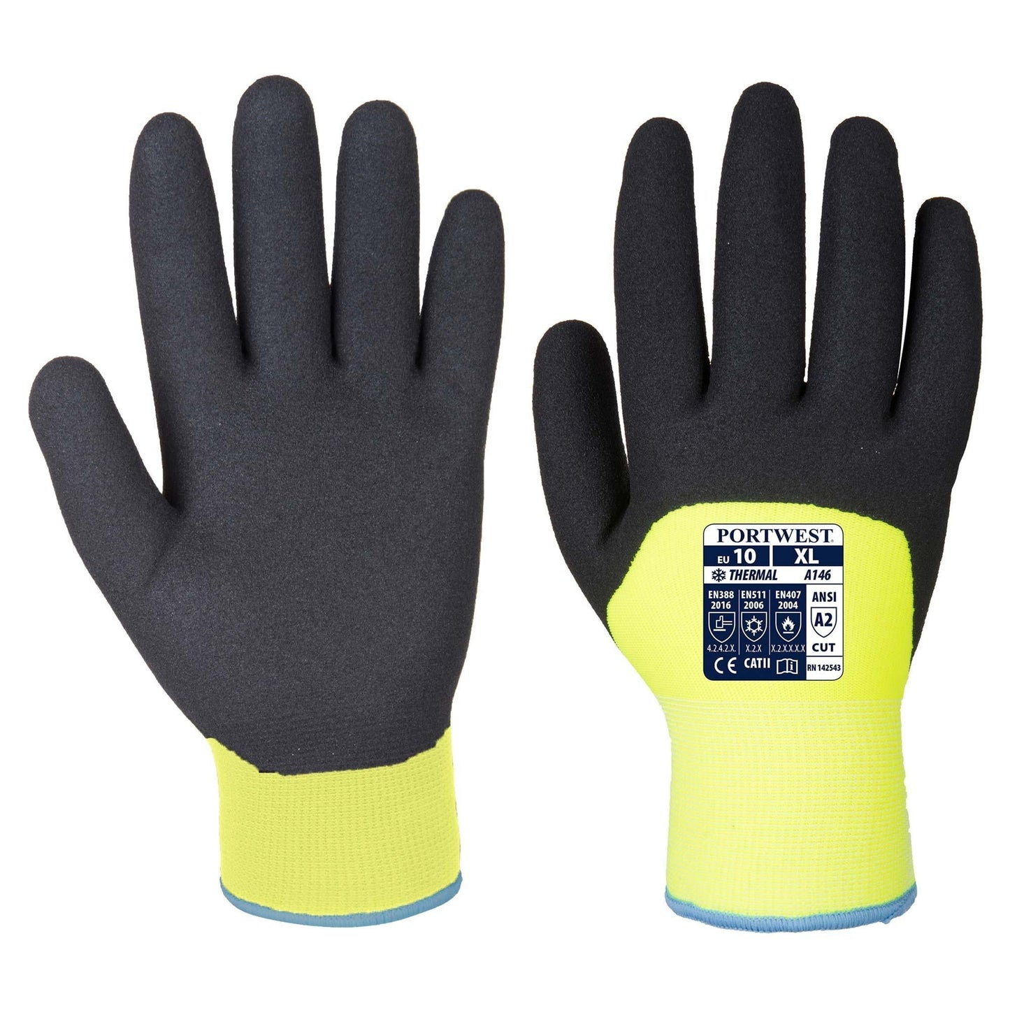 Black String Knit Gloves - Portwest - Thermal Protection