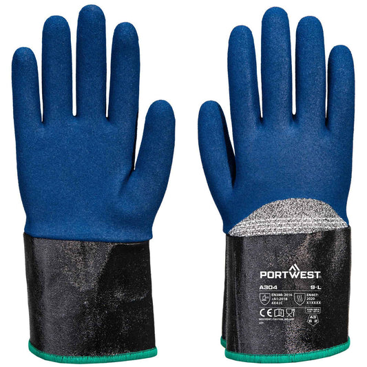 Gray/Blue Rubber Gloves - Portwest - Nitrile Foam