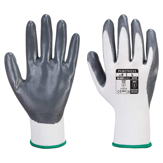 White Knit Gloves - Portwest - Nitrile Coated