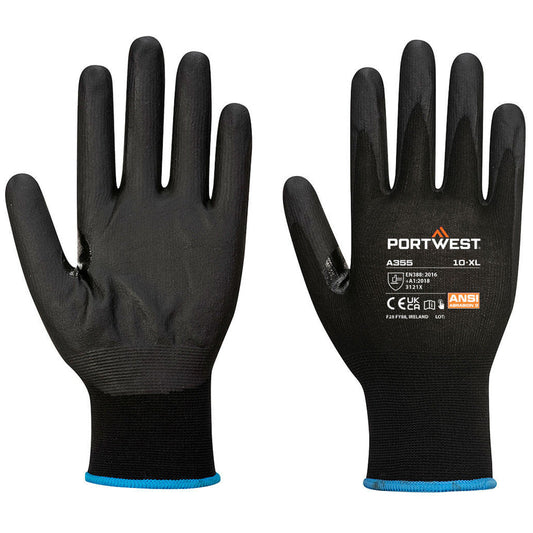 Black String Knit Gloves - Portwest - Touchscreen Compatible