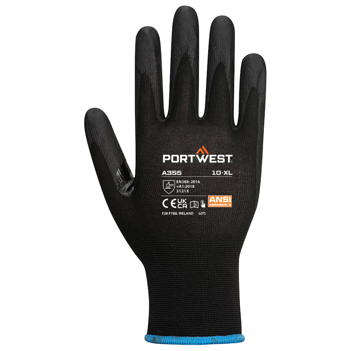 Black String Knit Gloves - Portwest - Touchscreen Compatible