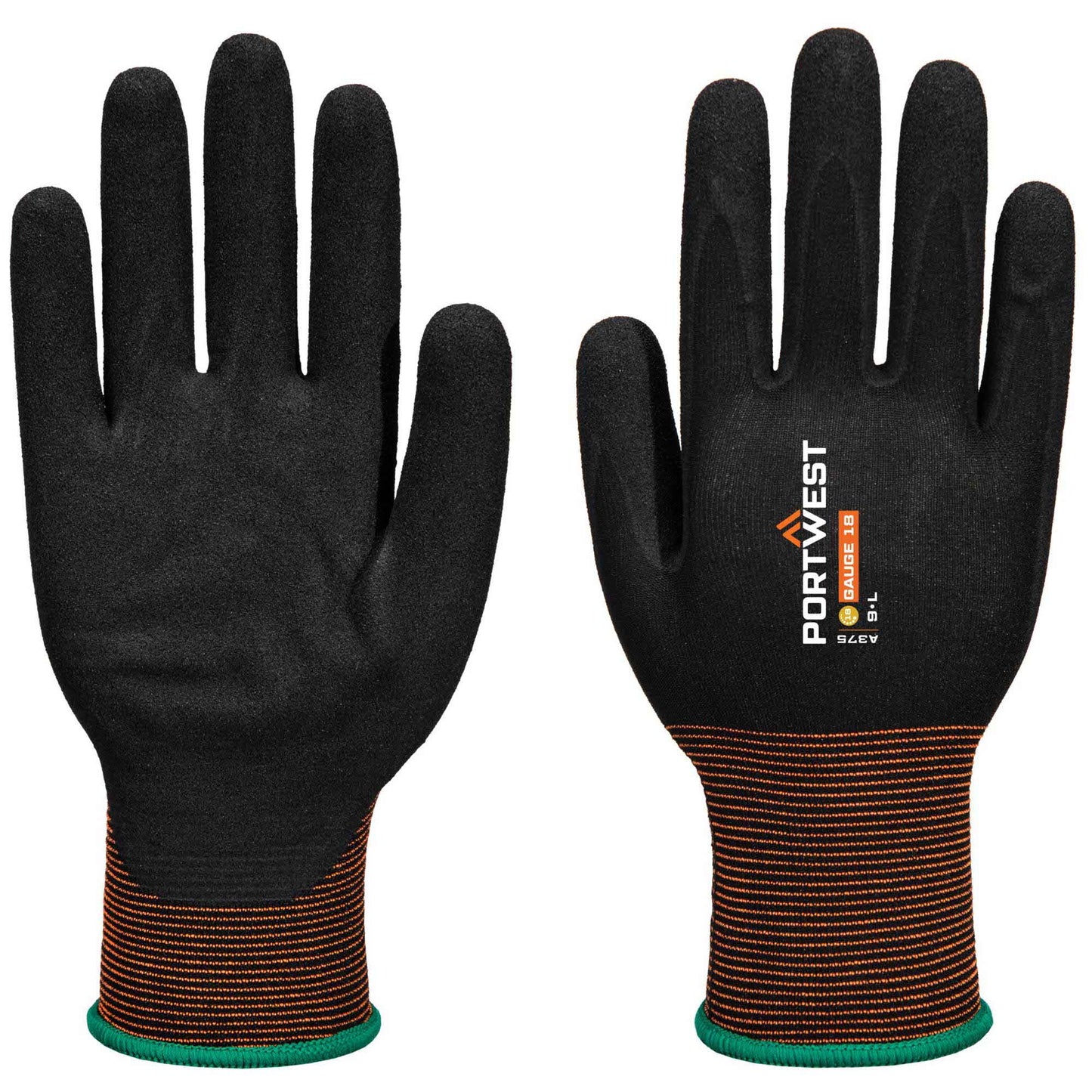 Black String Knit Gloves - Portwest - Comfortable Fit