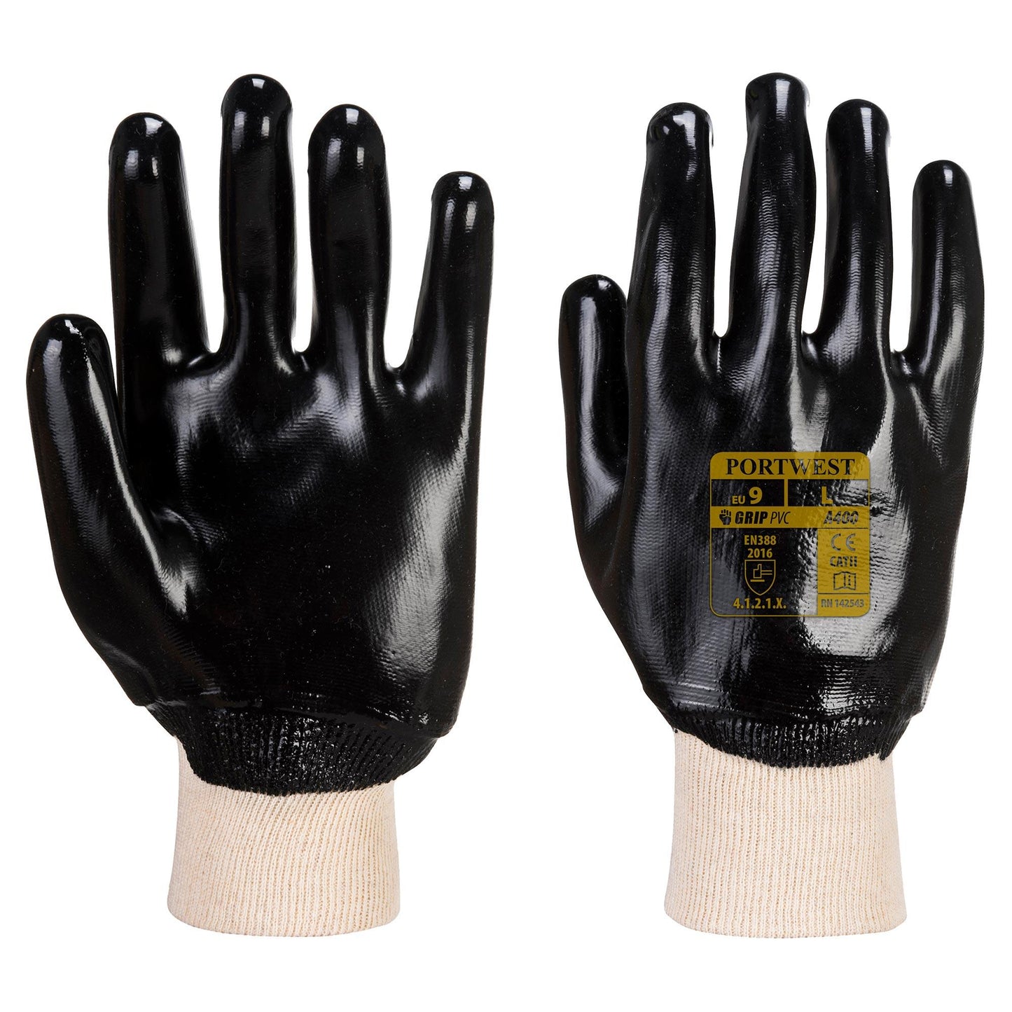 Black String Knit Gloves - Portwest - Flexible Design