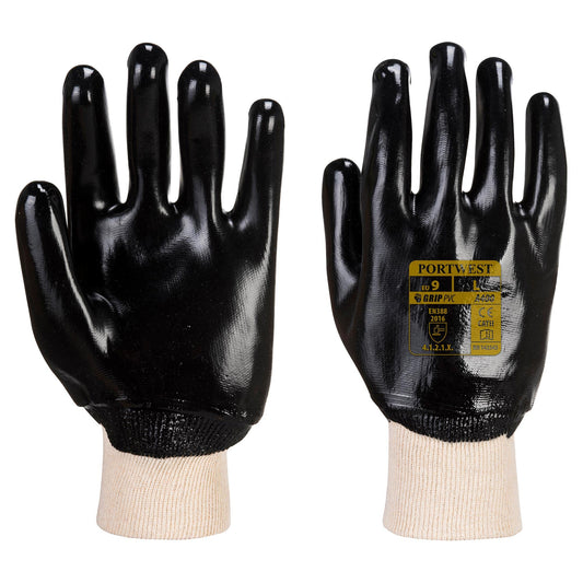 Black String Knit Gloves - Portwest - Flexible Design