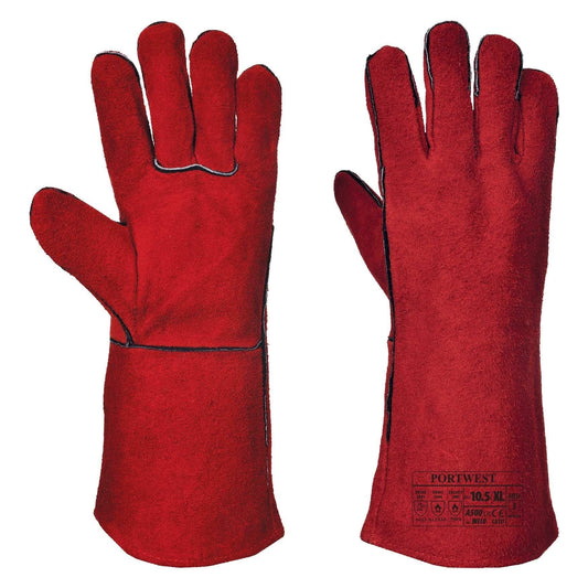 Red Leather Gloves - Portwest - Durable Protection