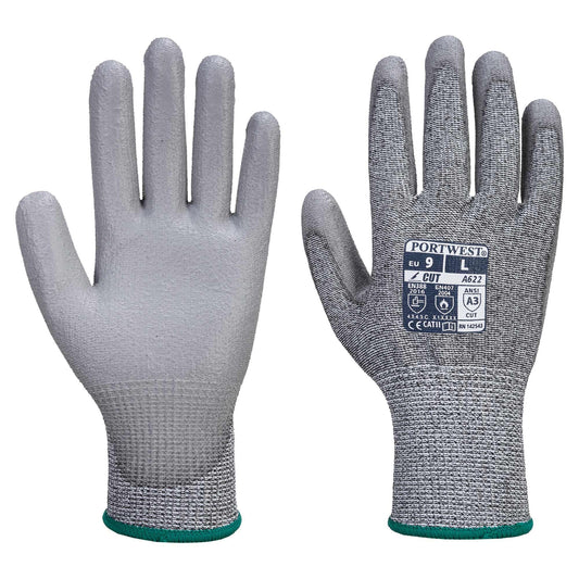 Gray Durable Knit Gloves - Portwest - Cut Resistant