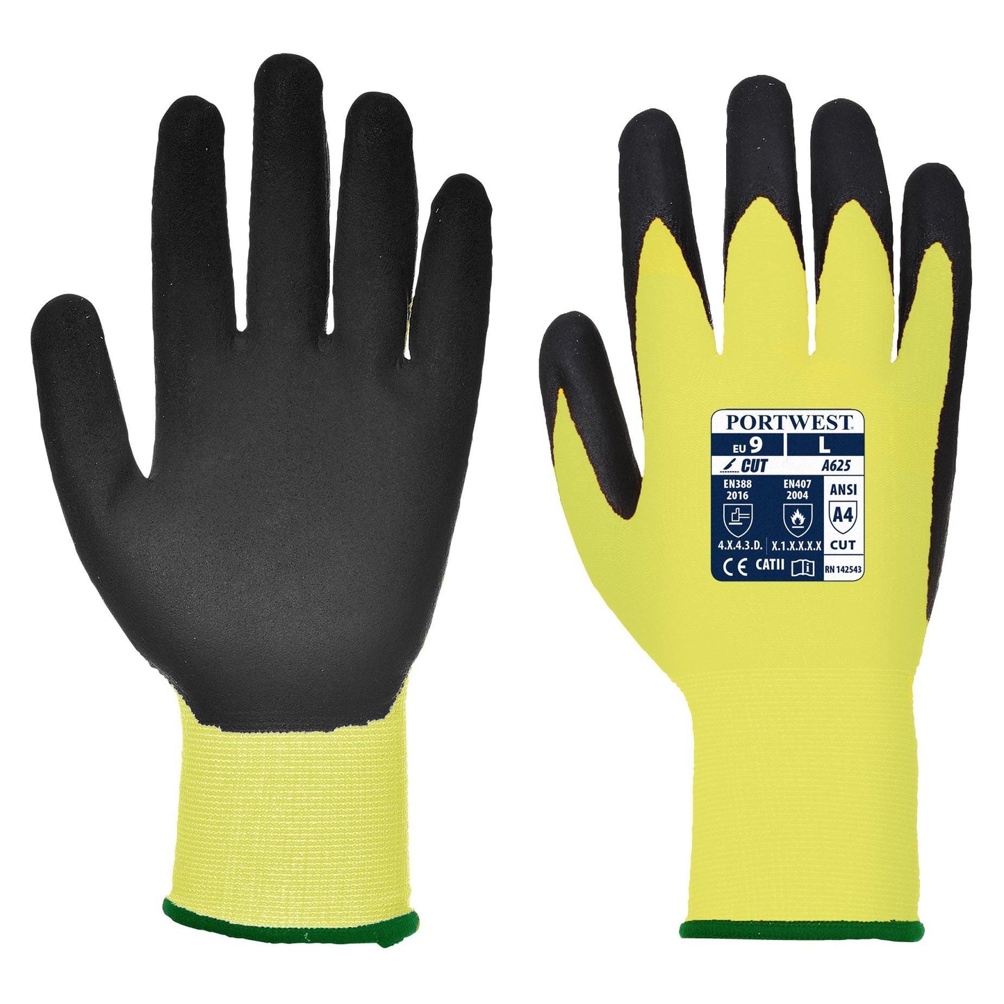 Orange/Black String Knit Gloves - Portwest - Cut Resistant