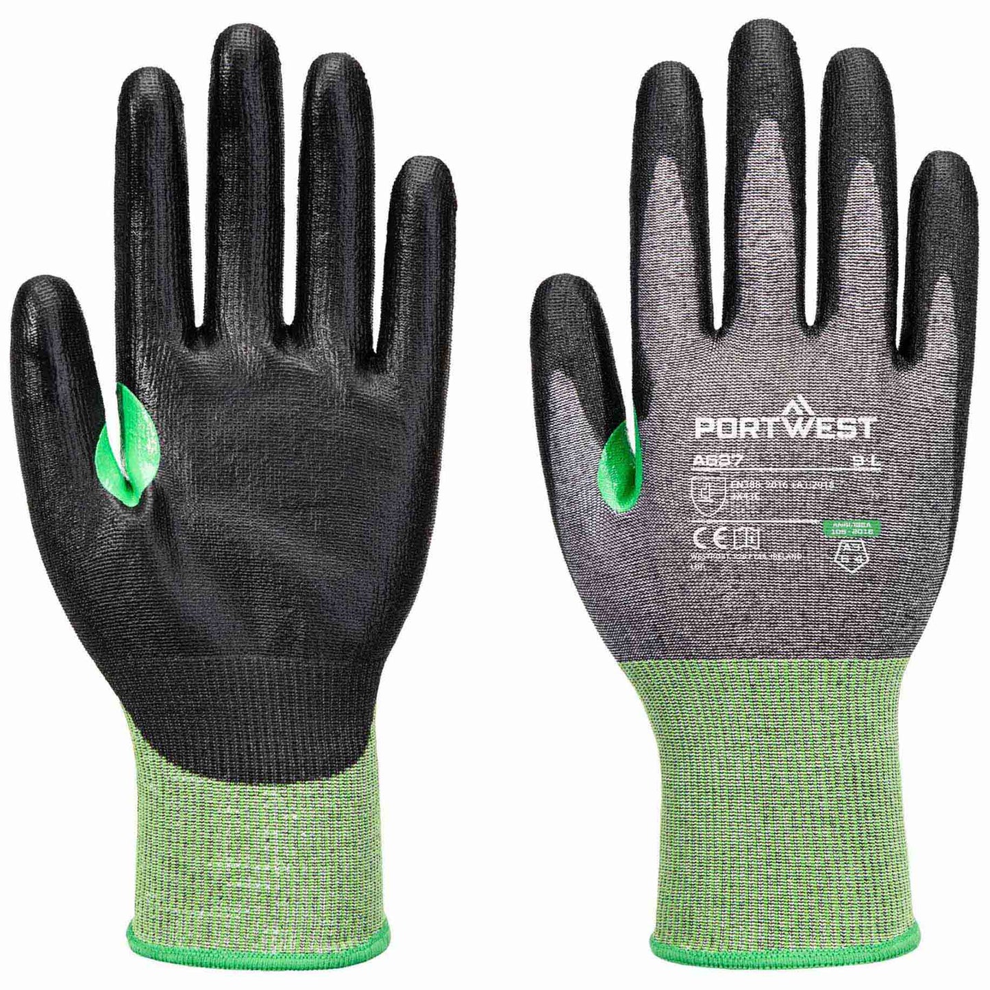 Gray/Black Durable String Knit Gloves - Portwest - Safe Fit