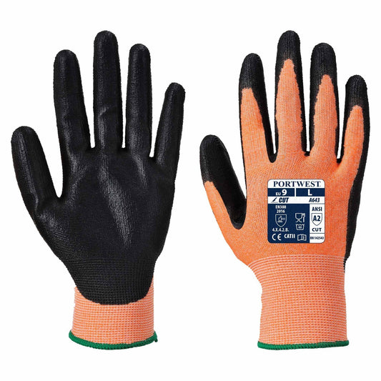Orange String Knit Gloves - Portwest - Nitrile Grip