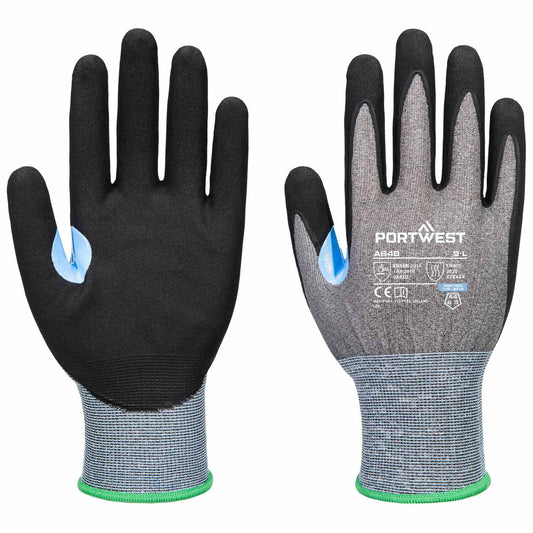 Gray/Black Cut Resistant Gloves - Portwest - Touchscreen Enabled