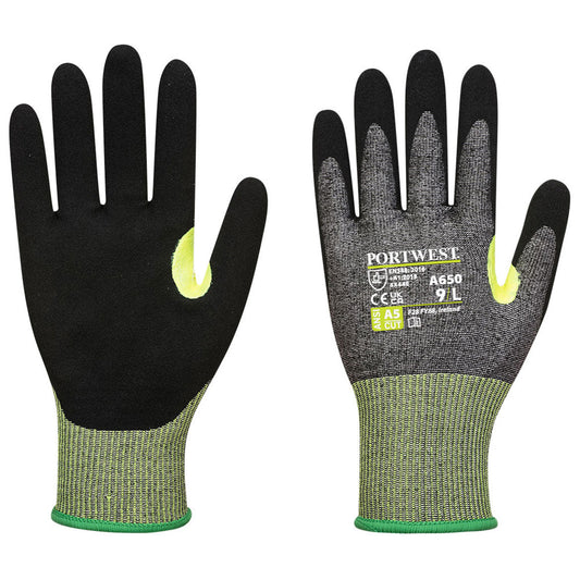 Gray/Black String Knit Gloves - Portwest - Cut Resistant