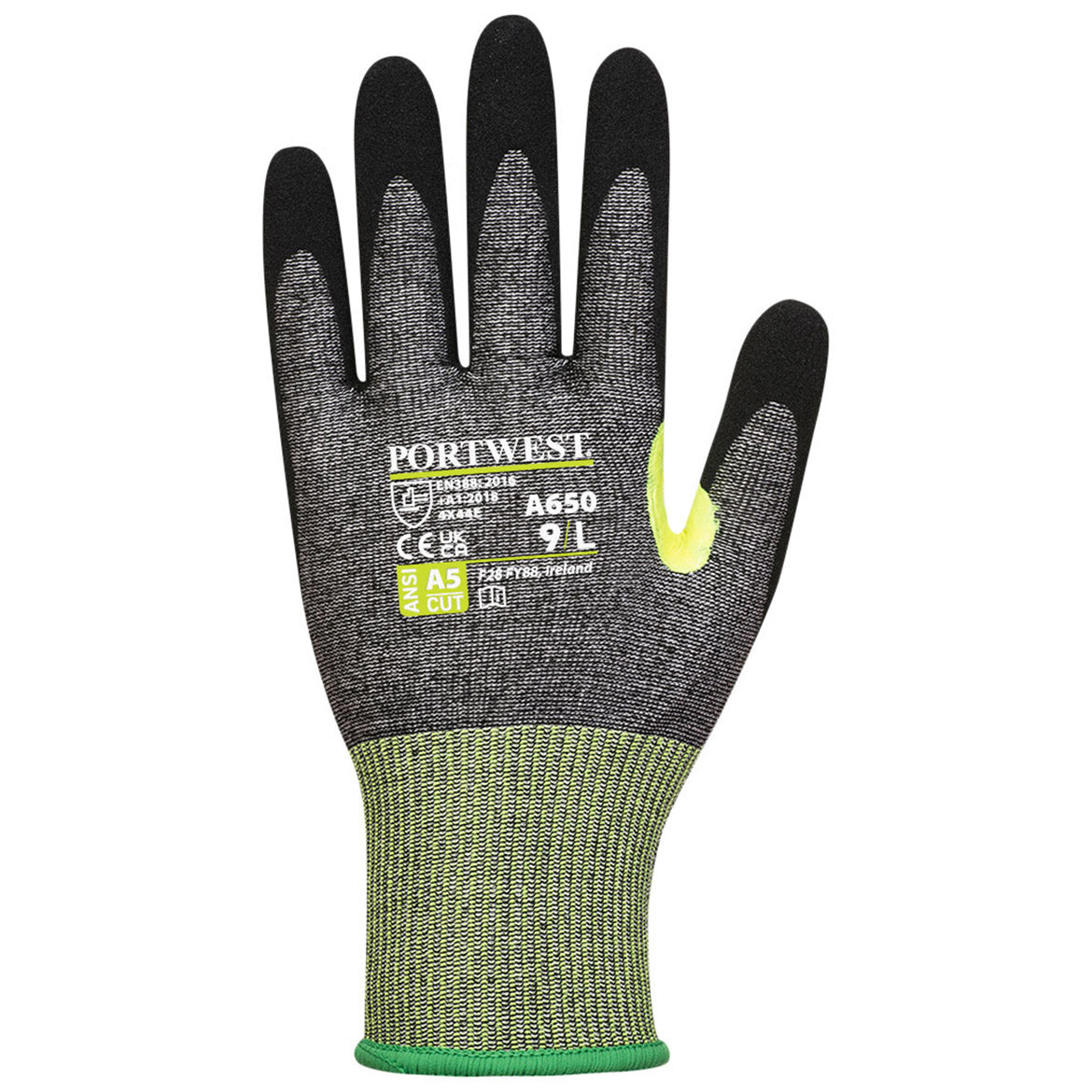 Gray/Black String Knit Gloves - Portwest - Cut Resistant