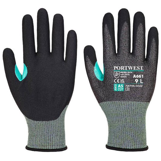 Black String Knit Gloves - Portwest - Cut Resistant