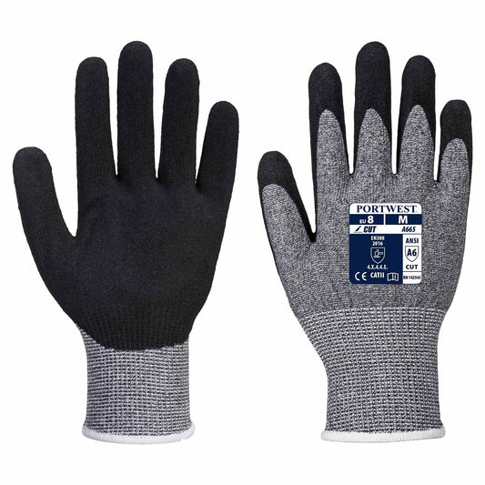 Gray Protective Knit Gloves - Portwest - Superior Grip