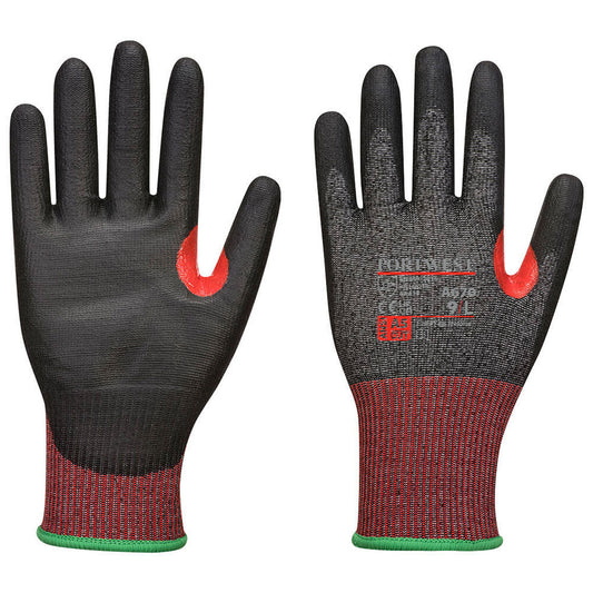 Black Durable String Knit Gloves - Portwest - Cut Resistant