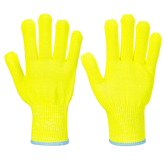 Yellow/Lime String Knit Gloves - Portwest - Cut Resistant