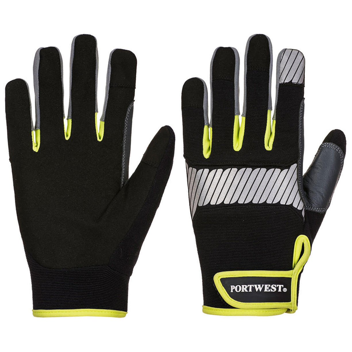 Black/Yellow Performance Gloves - Portwest - Durable Grip