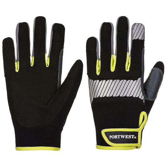 Black/Yellow Performance Gloves - Portwest - Durable Grip