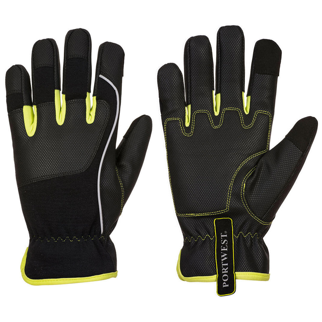 Black/Yellow Performance Gloves - Portwest - Durable Grip