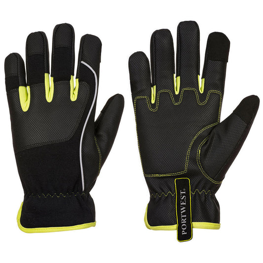 Black/Yellow Performance Gloves - Portwest - Durable Grip