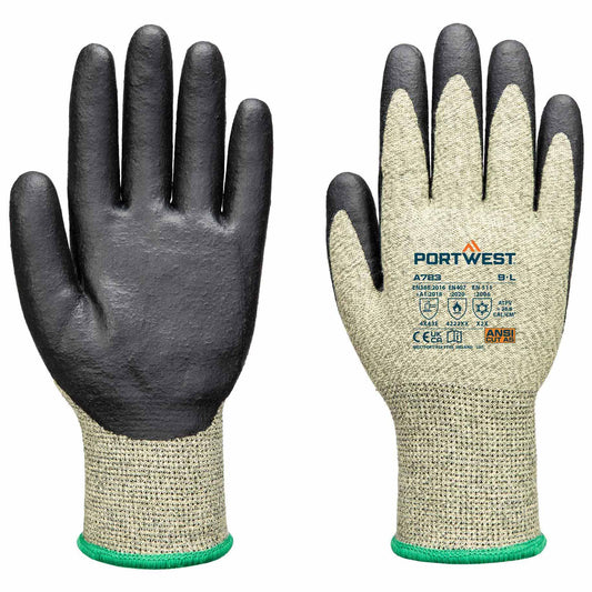 Green/Black String Knit Gloves - Portwest - Safe Grip