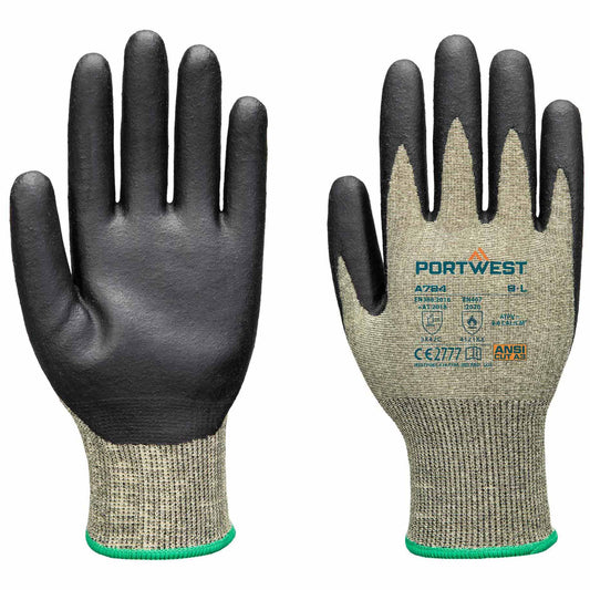 Green/Black String Knit Gloves - Portwest - Flame Resistant