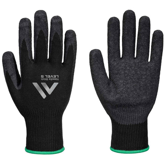 Black String Knit Gloves - Portwest - Needle Resistant