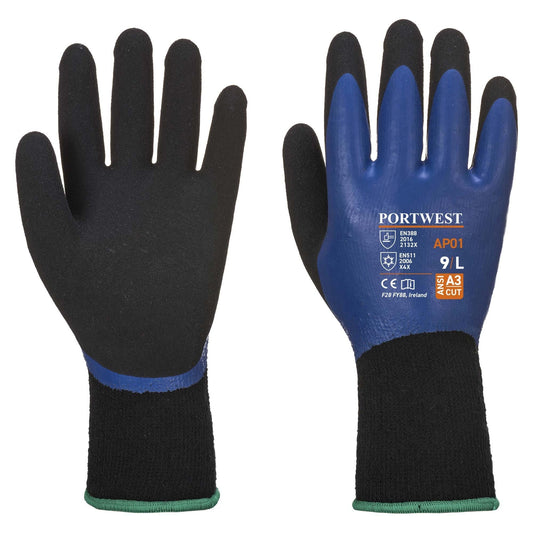 Blue String Knit Gloves - Portwest - Insulated Grip