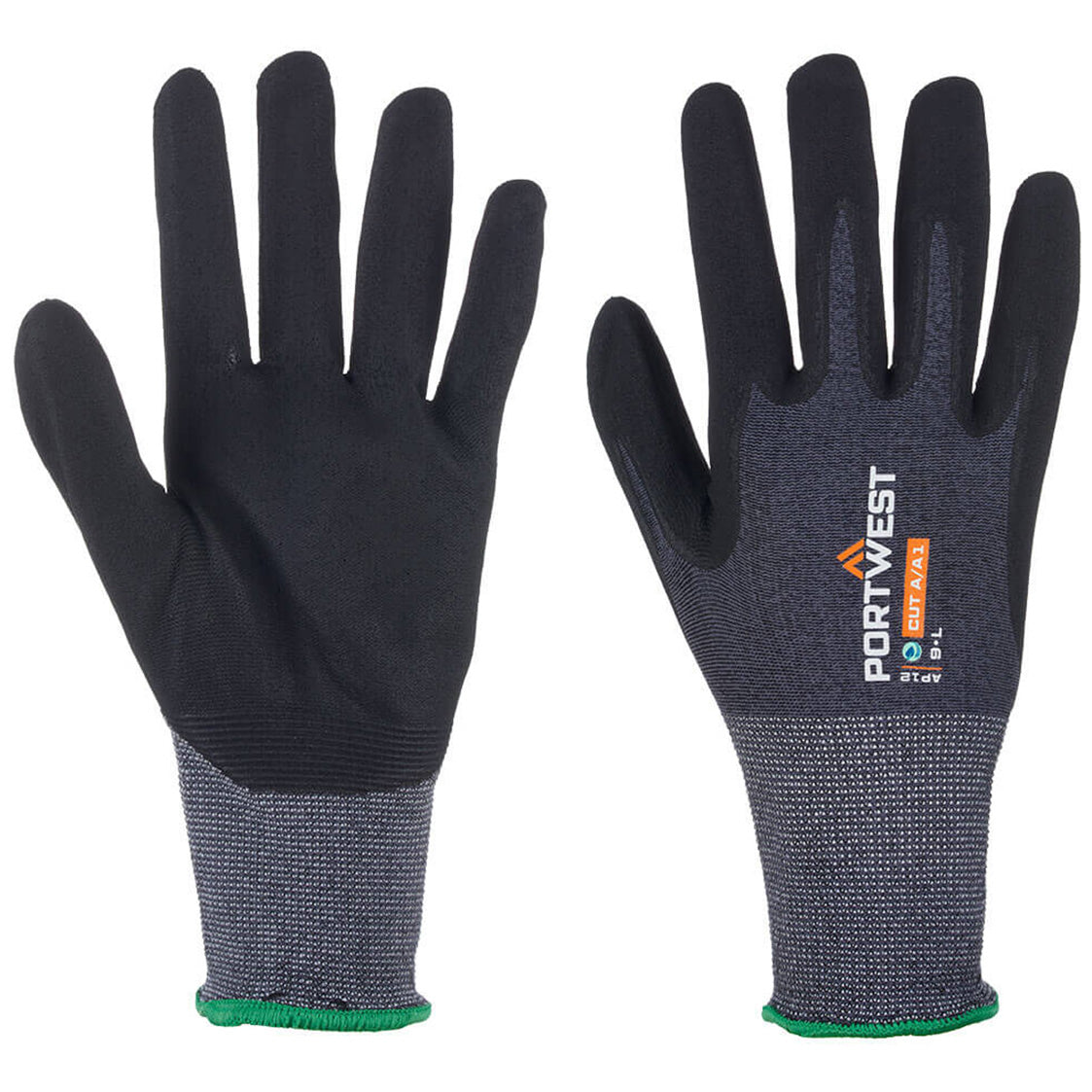 Black String Knit Gloves - Portwest - Comfortable Grip
