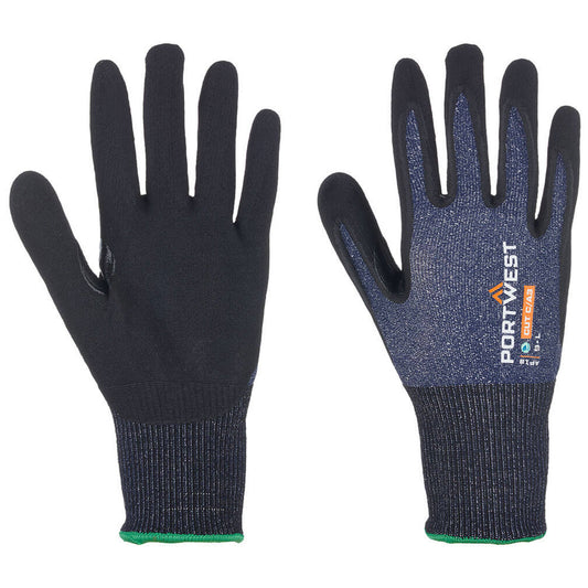 Blue/Black String Knit Gloves - Portwest - Touchscreen Friendly